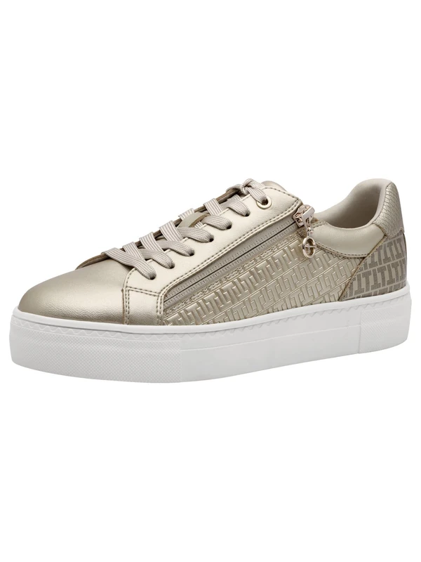 Tamaris Women's Comfortable Shoes, Women's lace-up Shoes, Replaceable Footbed, Metallic, 7.5 UK