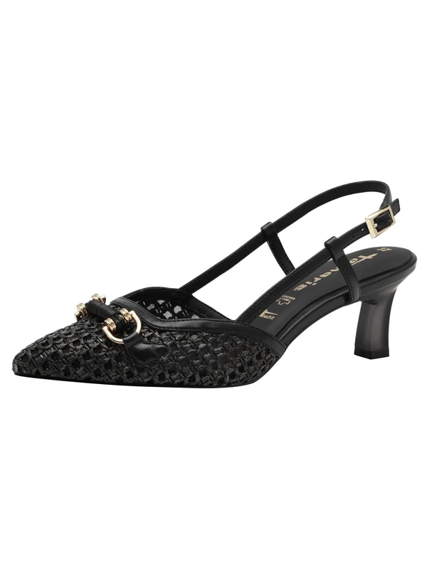 Tamaris Sling Women's Stiletto Heel, black, 6 UK