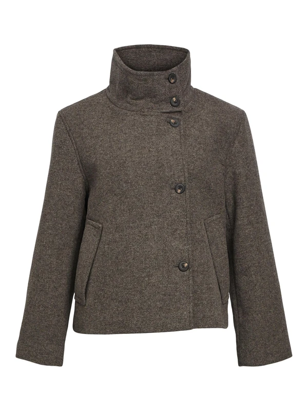 Object Women's Objriki Re Short Jacket Noos, Morel/Detail: Melange, 14