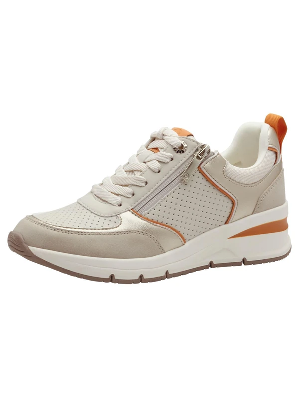 Tamaris Women's Vegan Lace-Up Shoes, Orange, 9 UK