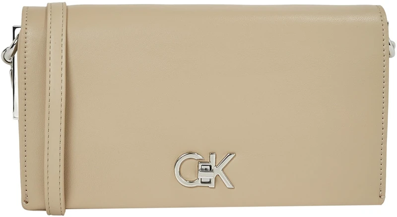 Calvin Klein Women’s Mini Shoulder Bag with Chain, Grey (Crockery), One Size