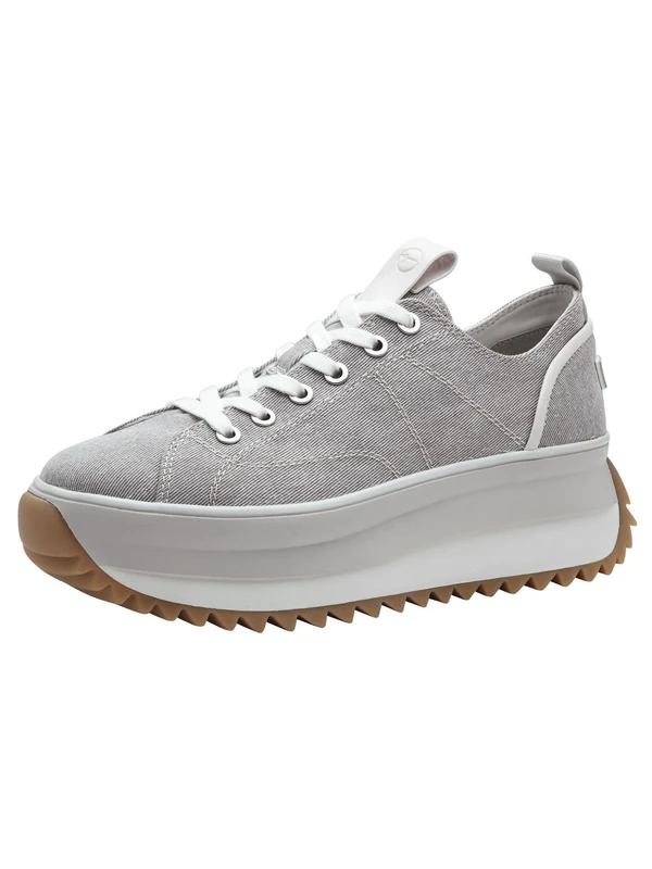 Tamaris Women's Vegan Lace-Up Shoes, Gray, 6.5 UK