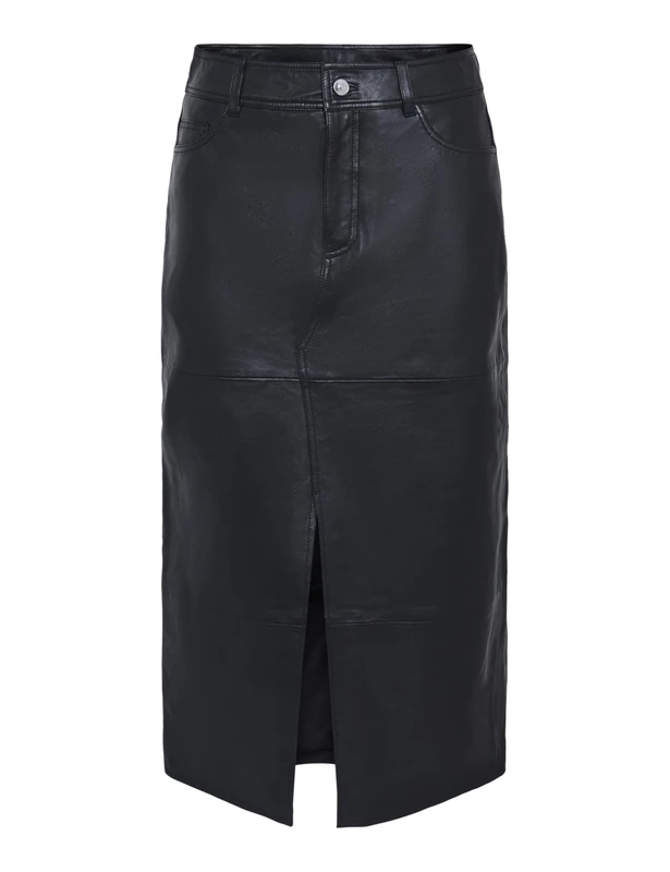 Y.A.S Yasmina HMW Leather Long Skirt Noos, Black, S
