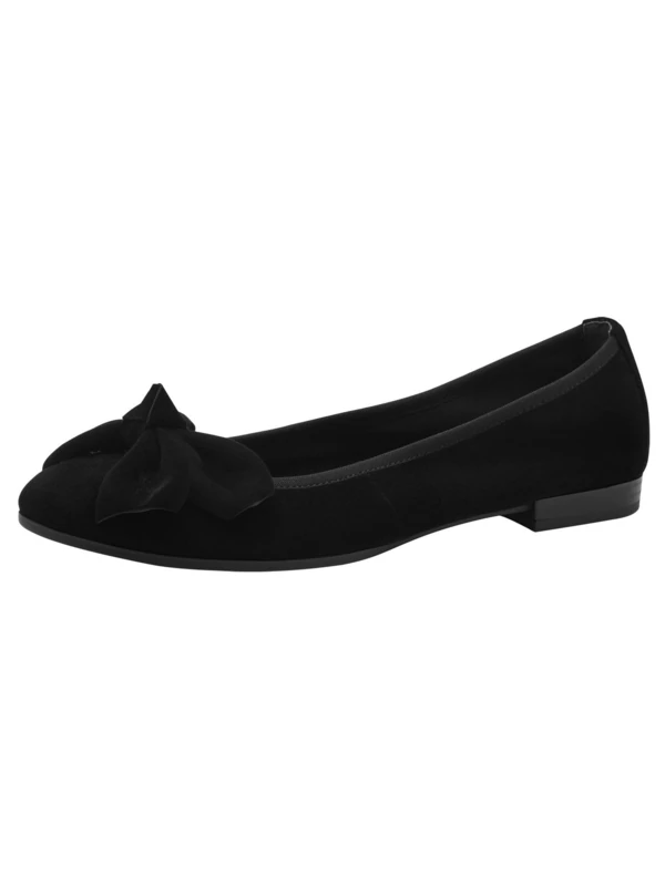 Tamaris Women's ballet flat leather flat black 5 UK