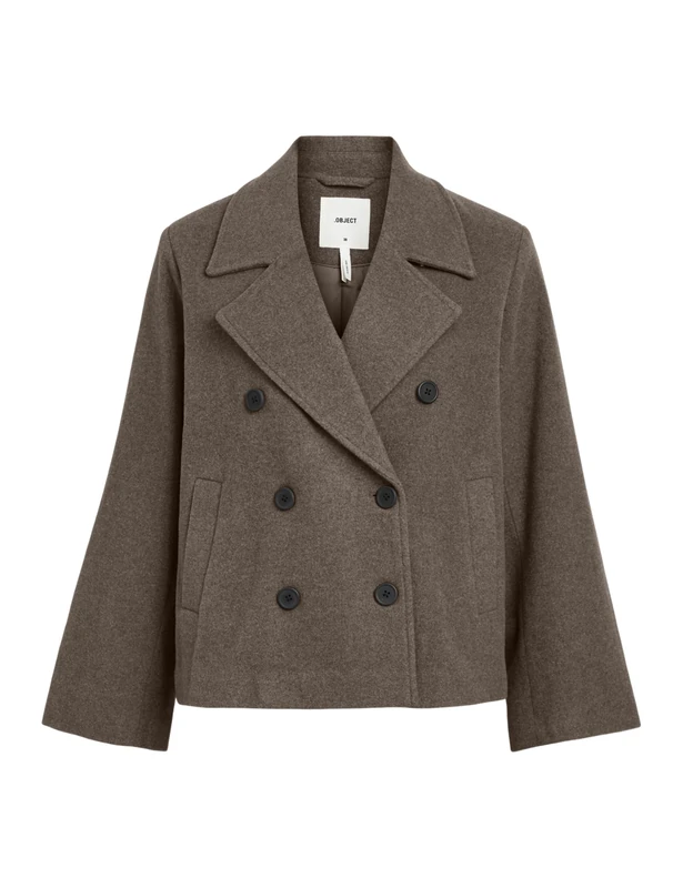 Object Female Jacket OBJKEILY Short, Morel/detail: melange, 18