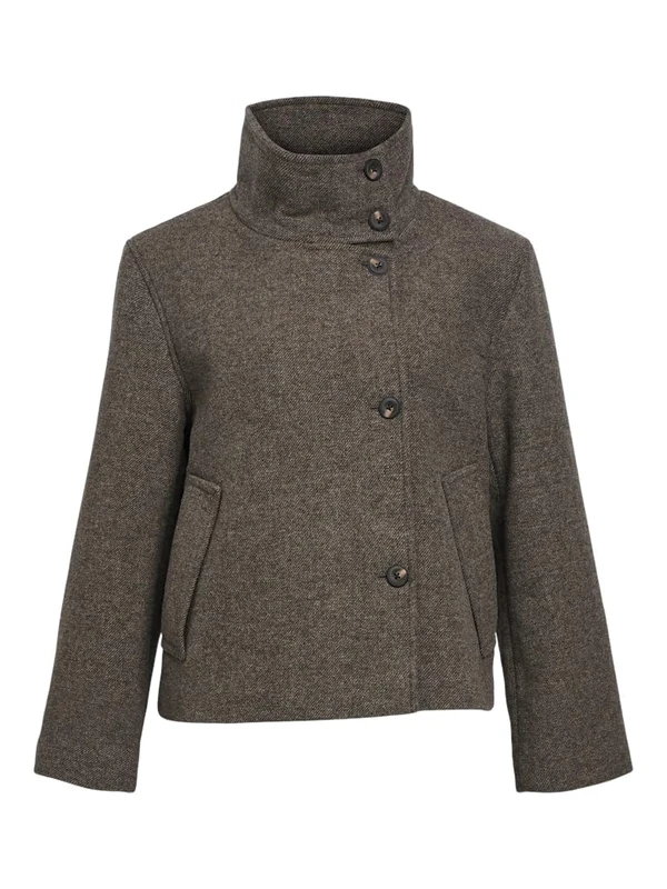 Object Women's Objriki Re Short Jacket Noos, Morel/Detail: Melange, 12