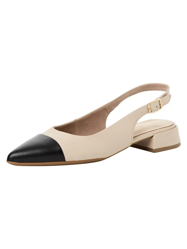 Tamaris Women's slingback pump with block heel beige 5.5 UK