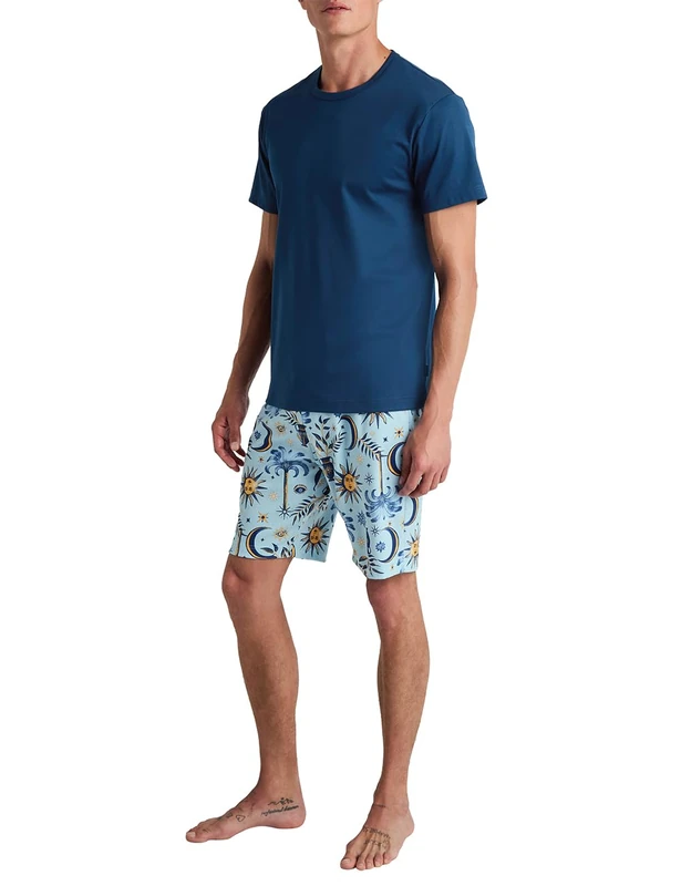 CALIDA Men's Relax Magic Pajama Set, Pottery Blue, 52-54