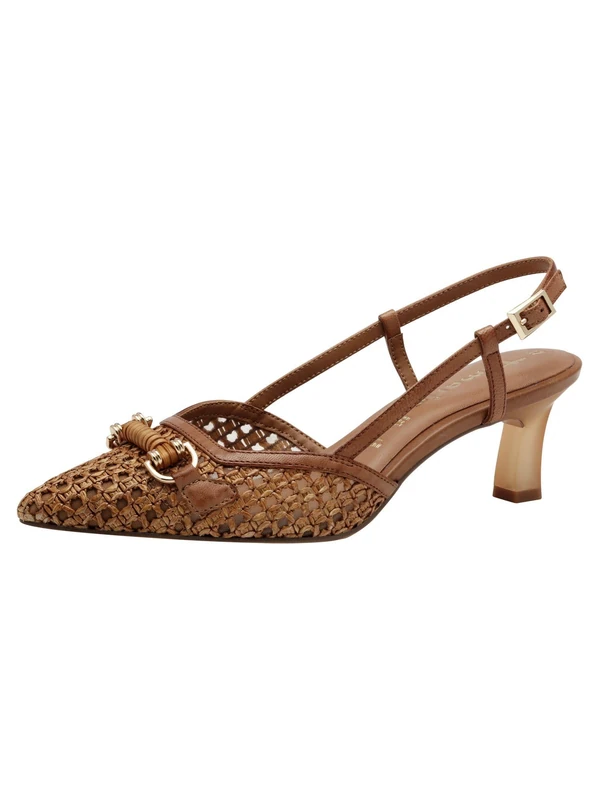 Tamaris Women's slingback pump with stiletto heel brown 8 UK
