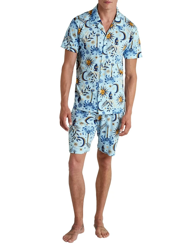 CALIDA Men's Relax Magic Pajama Set, Pottery Blue, 52-54