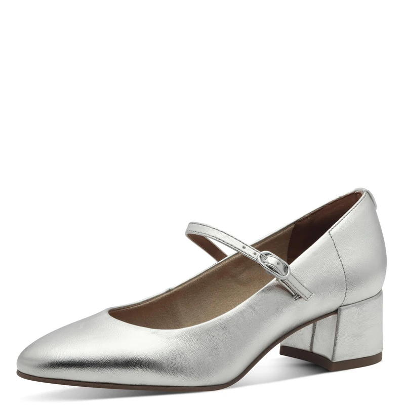 Tamaris Women's Vegan Court Shoes, Metallic, 6 UK