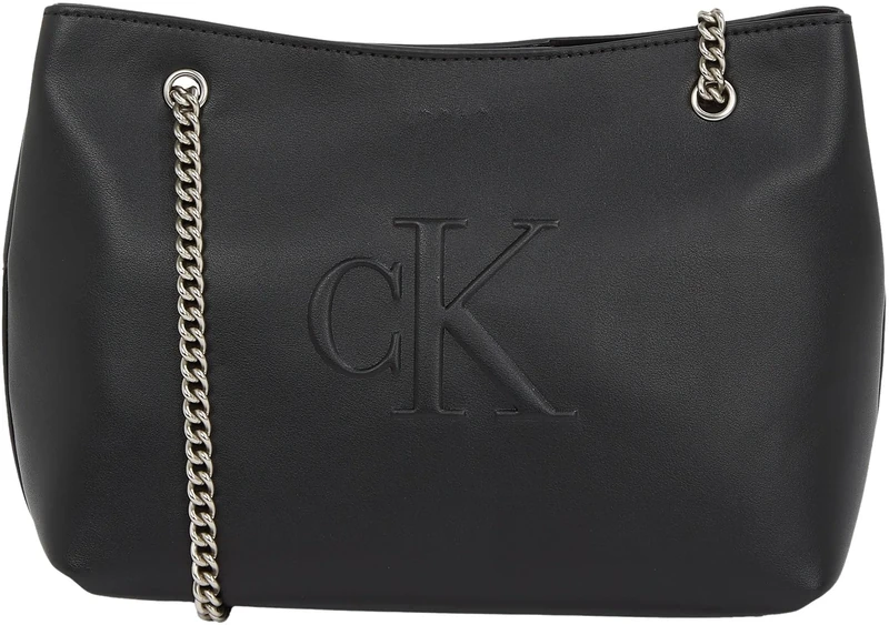 Calvin Klein Women’s Sculpted Chain Shoulder Bag, Black (Na Black), One Size