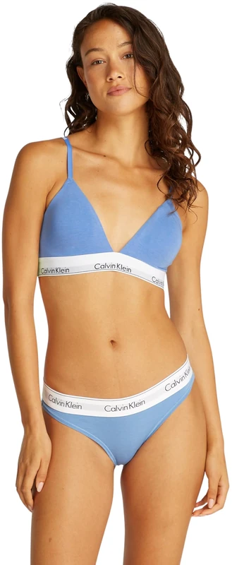 Calvin Klein Women’s Triangle Bralette with Removable Padding, Blue (Glacier), L