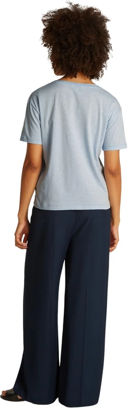 Tommy Hilfiger Women’s Short Sleeve V-Neck T-Shirt, Blue (Breezy Blue), XS