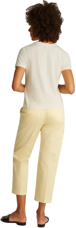 Tommy Hilfiger Women’s Short Sleeve Round Neck Slim T-Shirt, Beige (Calico), XS