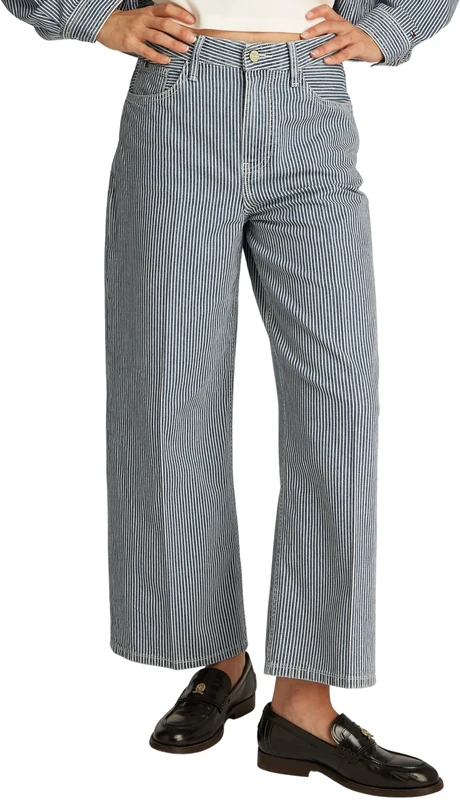 Tommy Hilfiger Women's High Waist Wide Leg Jeans, Multicolor (Jaz), 34W/24L