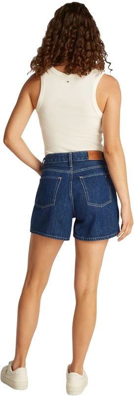 Tommy Hilfiger Women's High Waist Mini Ace Denim Shorts, Blue (Ace), 32W