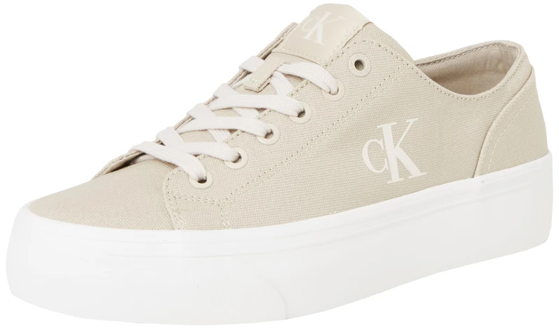 Calvin Klein CK Jeans Women Vulc Flatform Low CV MG YW0YW01763 Low Top, Beige, 7 UK