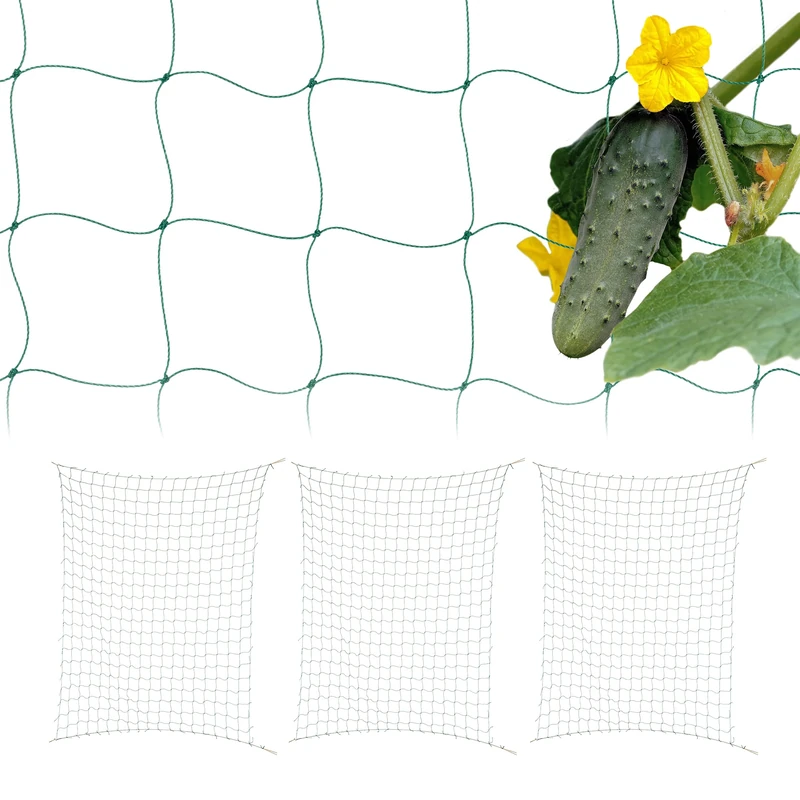 Relaxdays 4X Trellis Nets, 180 x 270 cm Cucumber & Flowers Climbing Support, Garden & Greenhouse, Mesh Size 10 cm, Green