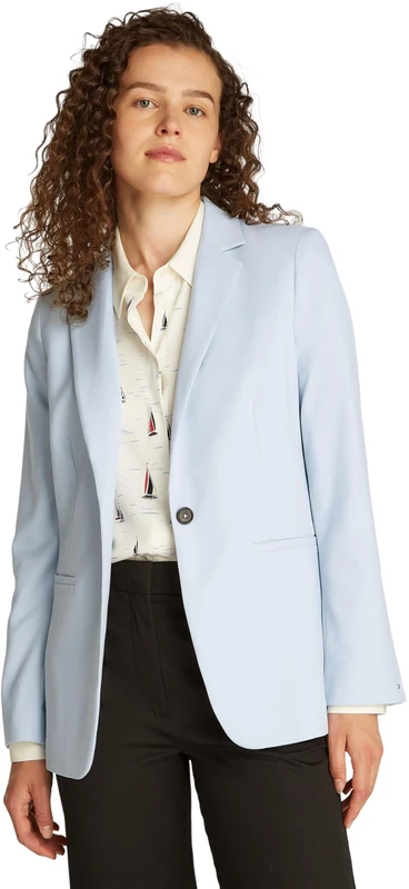 Tommy Hilfiger Women’s Core Regular Fit Blazer, Blue (Breezy Blue), 16
