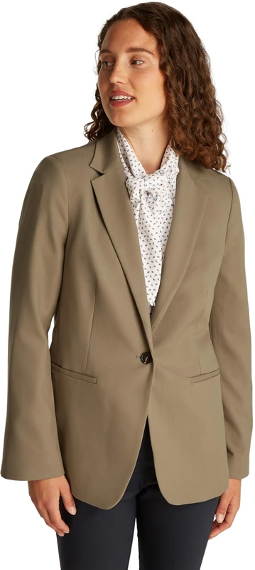 Tommy Hilfiger Women’s Core Regular Fit Blazer, Brown (Tundra Brown), 12