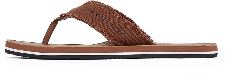 Tommy Hilfiger Men's HILFIGER LEATHER BEACH SANDAL, BROWN (Winter Cognac), 5.5