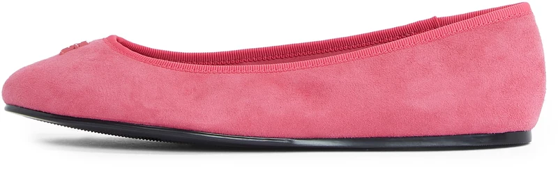 Tommy Hilfiger Women's Hardware Suede Ballet Pumps, Pink (Hibiscus Pink), 4