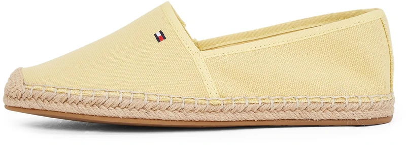 Tommy Hilfiger Women’s Flag Canvas Espadrilles with Logo, Yellow (Meringue), 3.5