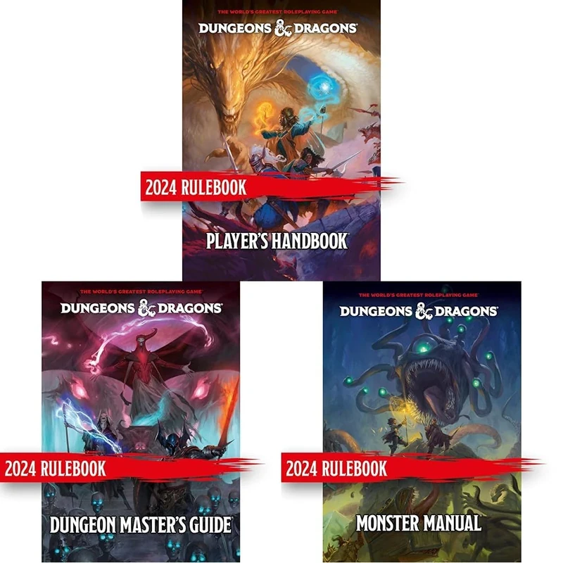 Bundle of Dungeons & Dragons 2024 Player’s Handbook Core Rulebook + 2024 Dungeon Master’s Guide + 2024 Monster Manual