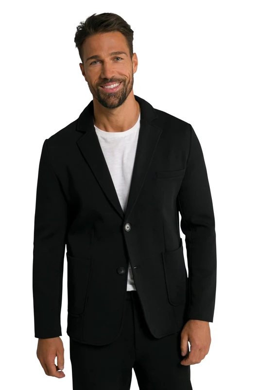JP 1880 Men's Large Sizes Plus Sizes Menswear L-8XL JP1880 Jersey Jacket New York, FLEXNAMIC®, Business, Construction Kit, up to 8 XL 806498, Black, 5XL Große Größen Tall