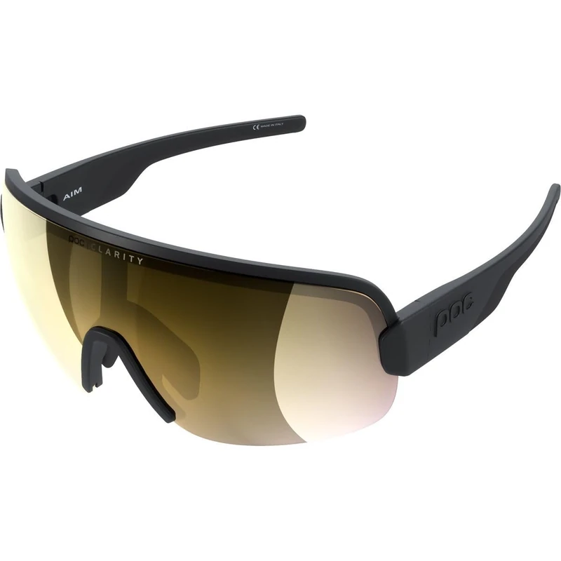 POC Aim Sunglasses, Uranium Black/Clarity Road/Partly Sunny Gold, One Size