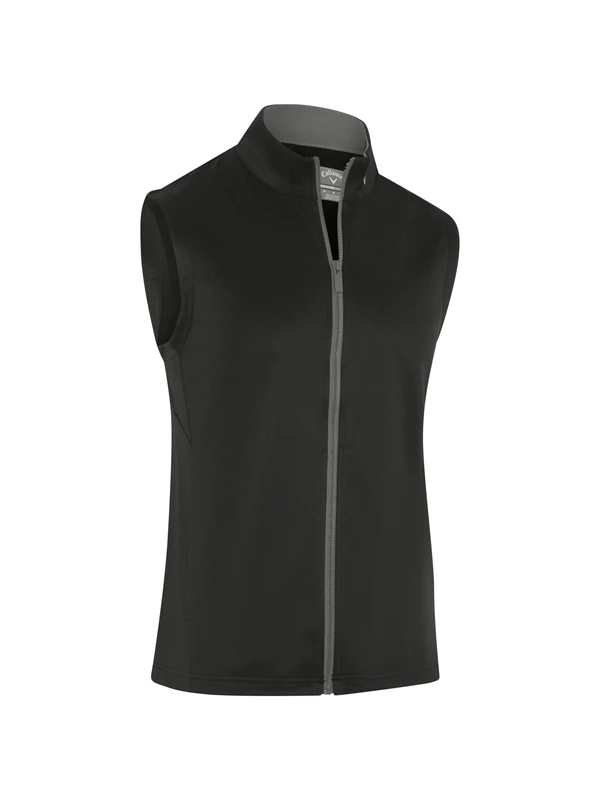 Callaway - Golf Gilet for Men, Short Sleeve Lightweight Vest, Layering Top, Thermal (Caviar Black)