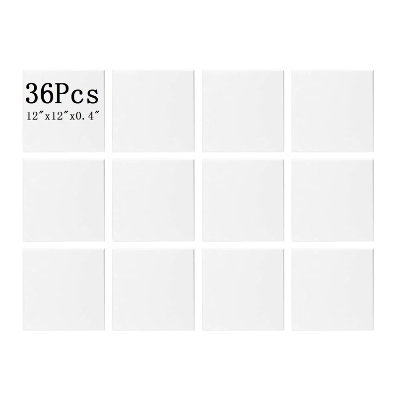 36Pcs Soundproofing Panels 30x30x1cm Square Acoustic Panels Self Adhesive Sound Proofing Foam Panels Hight Quality Acoustic Wall Panels For Studio KTV Home Soundproof Treatment,White