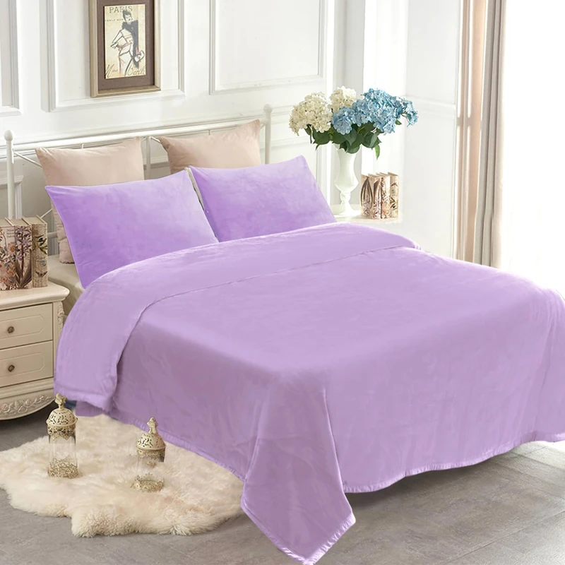 JYK Korean Faux Mink Fleece Blanket King 4.4 LB, 1 Ply Extra Soft,Lightweight Breathable Plush Fuzzy Cozy King Blanket for Couch Sofa Bed Camping 87x95 Inches, Light Purple