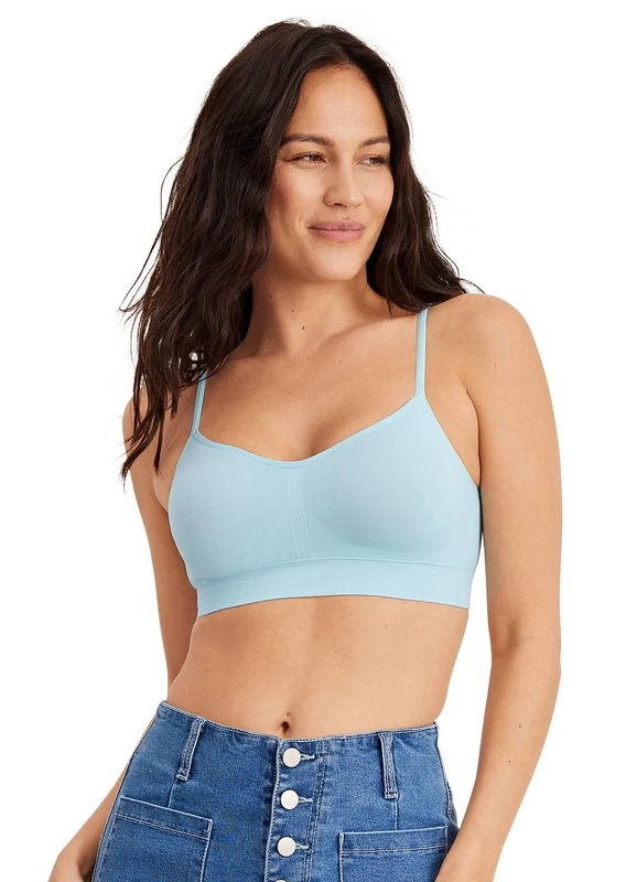 Jockey Women's Bra Seamfree Modern Micro Stretch Cami Strap Bralette, Bleached, XS