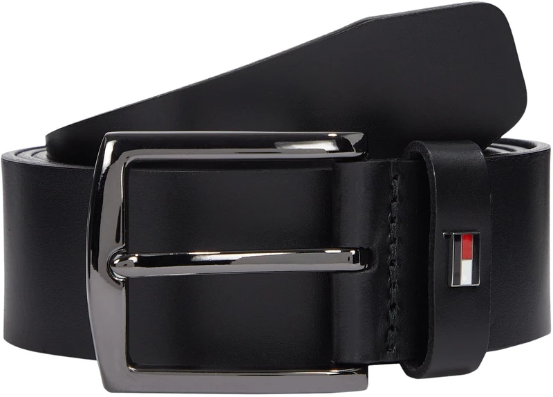 Tommy Hilfiger Men’s 3.5 cm Denton Leather Belt, Black (Black), 37.4 inches