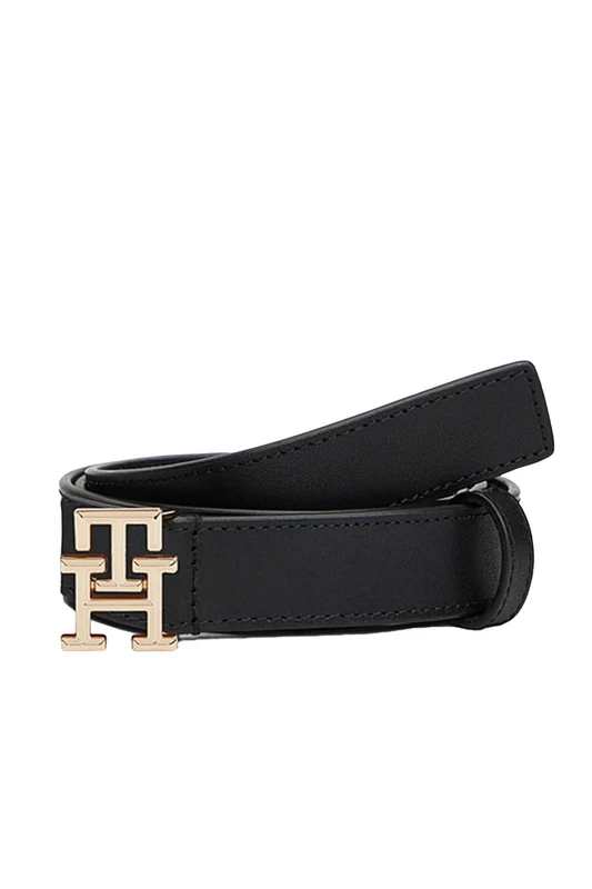 Tommy Hilfiger Women's 2.5 cm Logo Leather Belt, Black (Black), 33.5 inches