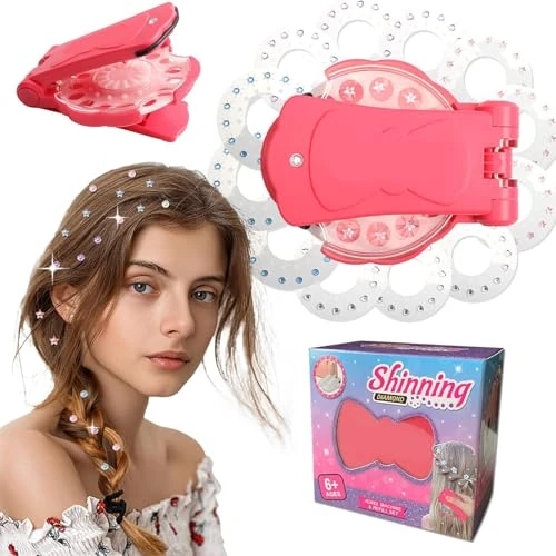 Bedazzler Kit with 360 Hair Gems, Stamper, Stapler Toy - Glam Hair Styling Tool for Girls & Kids