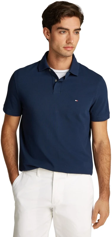 Tommy Hilfiger Men’s Short Sleeve 1985 Regular Fit Polo Shirt, Blue (Night Sky), S
