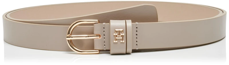 Tommy Hilfiger Women’s 2.5 cm Essential Effortless Leather Belt, Beige (Sandalwood), 53.2 inches