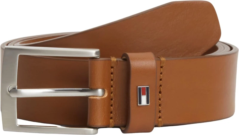 Tommy Hilfiger Men’s 3.5 cm Adan Leather Belt, Brown (Cognac), 37.4 inches