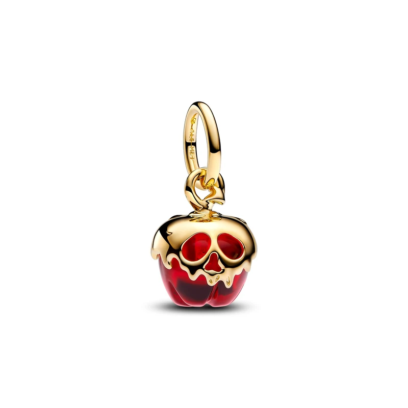 PANDORA Moments Disney Villains Evil Queen Apple Charm Pendant Made of Sterling Silver with Gold-Plated Metal Alloy, Compatible Moments Bracelets, 763421C01, one size, Sterling Silver, No Gemstone