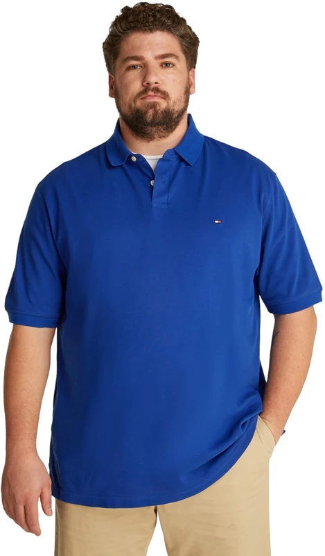 Tommy Hilfiger Men’s Short Sleeve 1985 Regular Fit Polo Shirt, Blue (Wedge Blue), XXL