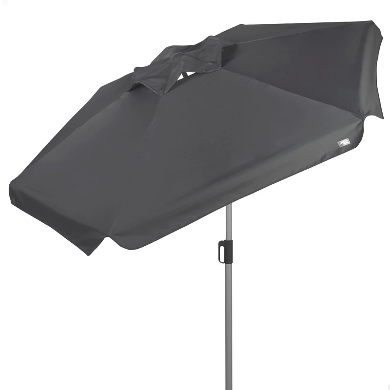 AKTIVE Large Hexagonal Garden Parasol, 220 cm, Anthracite, UV50 Protection, Steel Pole, Tube Ø28/32 mm, Fireplace, Tilt and Height Adjustable, Polyester Fabric (62339)