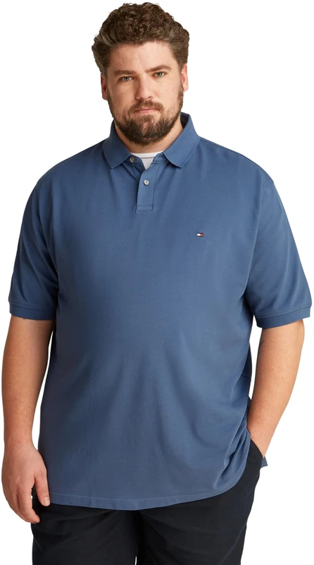 Tommy Hilfiger Men’s Short Sleeve 1985 Regular Fit Polo Shirt, Blue (Aegean Sea), XXL