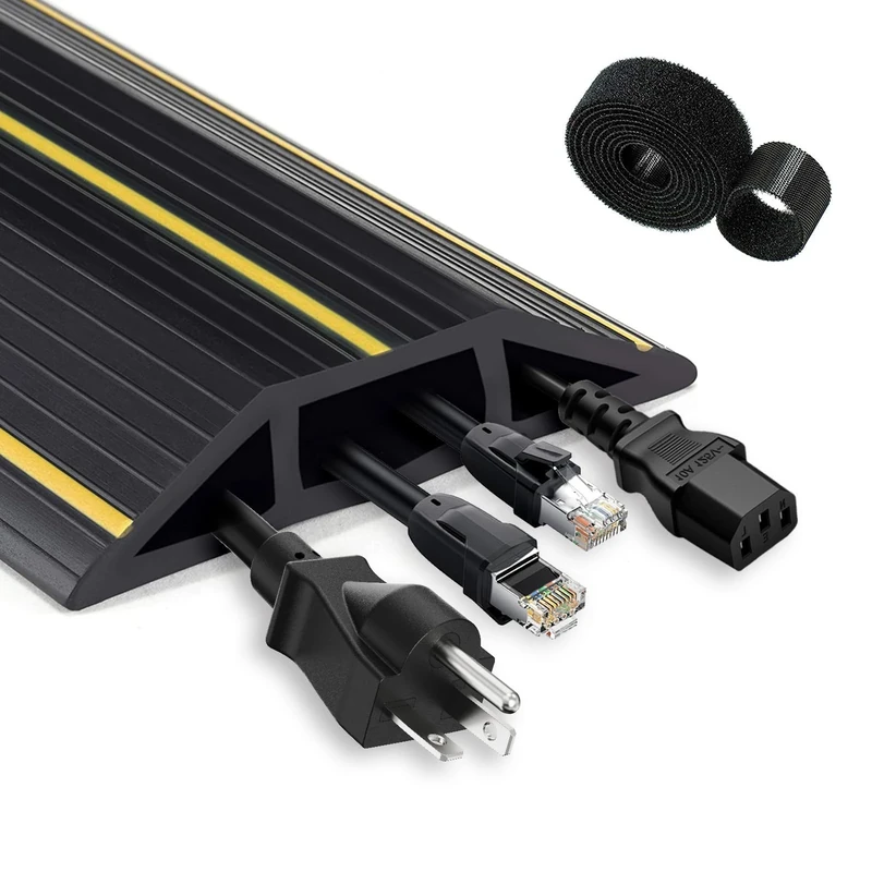 PICK FOR LIFE 3-Channel Cable Cover - 1.05M Black Wire Hider