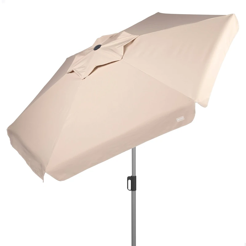 AKTIVE Large Hexagonal Garden Parasol, 220 cm, Ivory, UV50 Protection, Steel Pole, Tube Ø28/32 mm, Fireplace, Tilt and Height Adjustable, Polyester Fabric (62338)