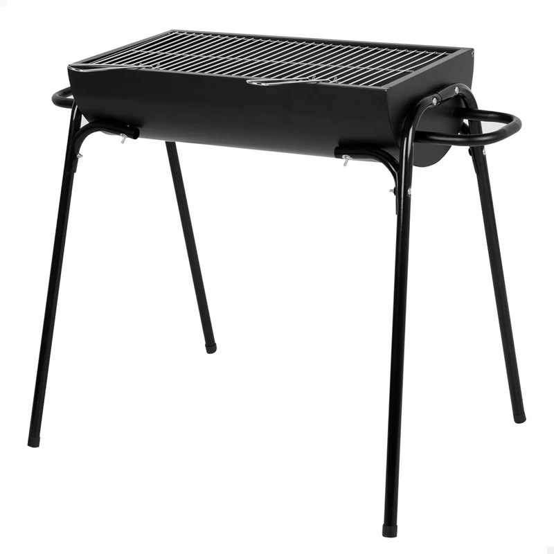 AKTIVE Portable Charcoal Barbecue, 91 x 33 x 71 cm, Matte Black, Stainless Steel Grill, Large Surface, Metal Frame, 4 Legs, Side Carry Handles (63111)