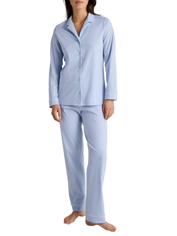 CALIDA Women's Night Lovers Pajama Set, Harmony Blue, 44-46