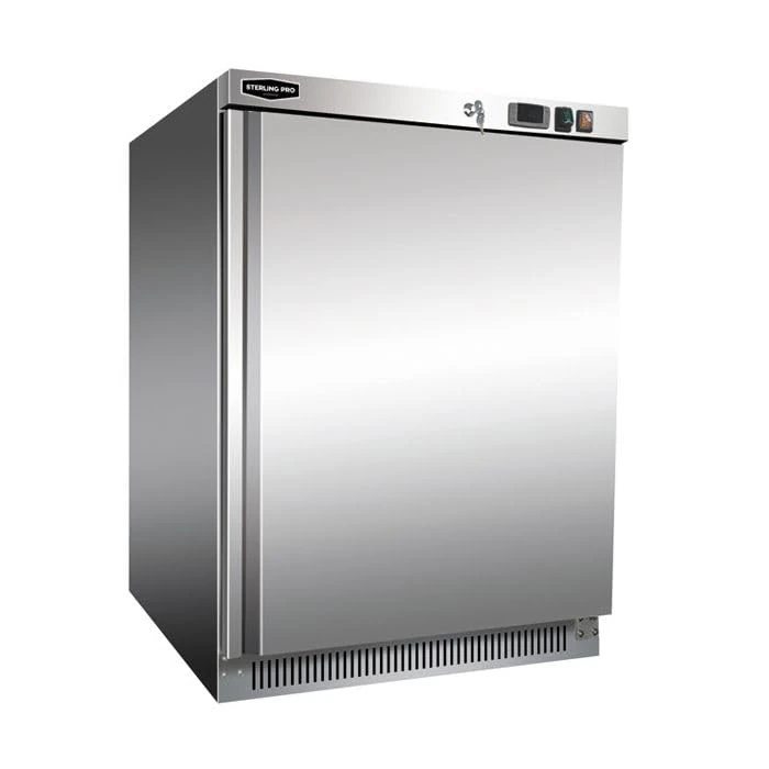 STERLING PRO SPF200S 60cm 140 Litre Lockable Single Door Undercounter Commercial Freezer - Stainless Steel - Image 1